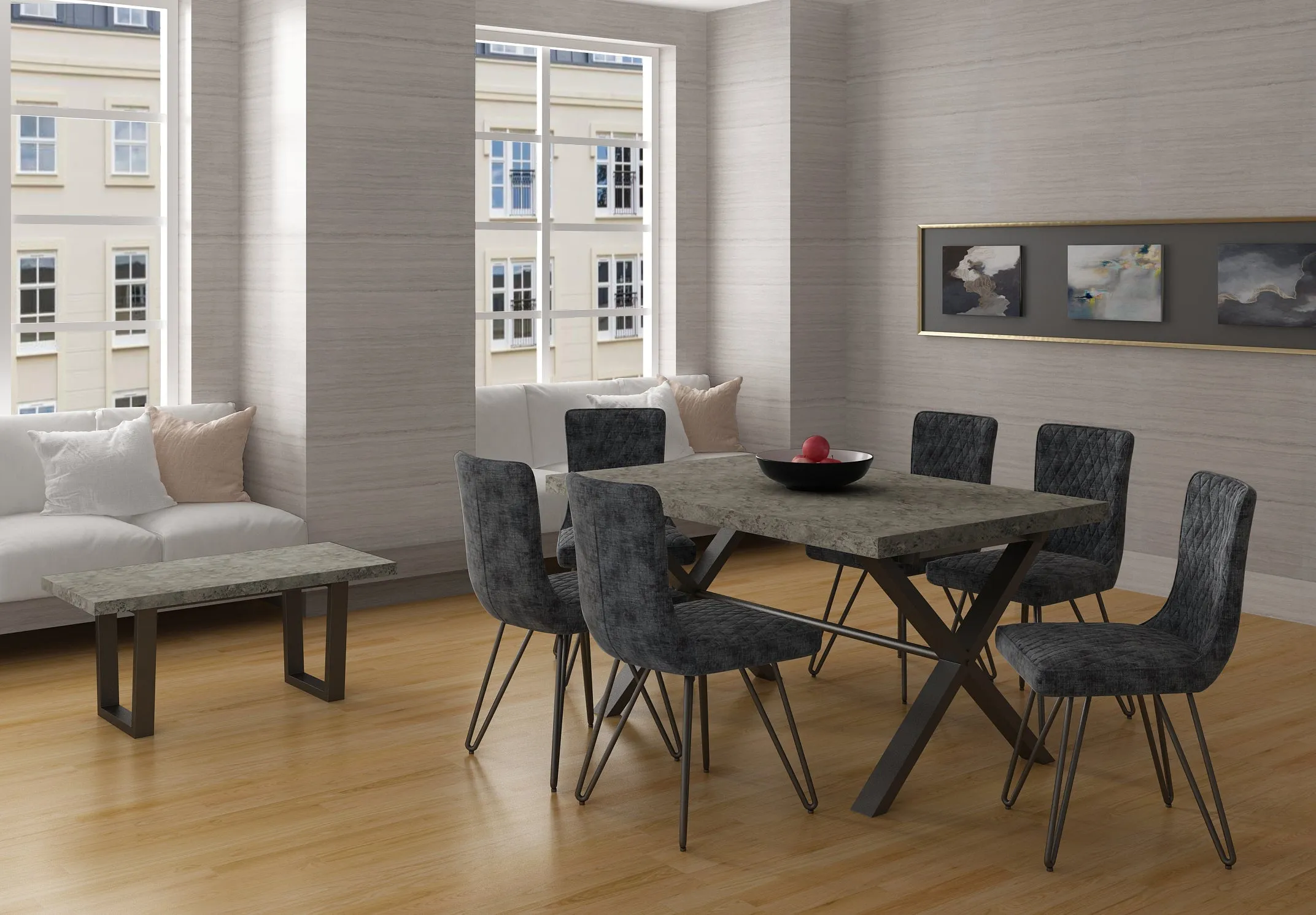 Brooklyn Large Upholstered Bench With Back