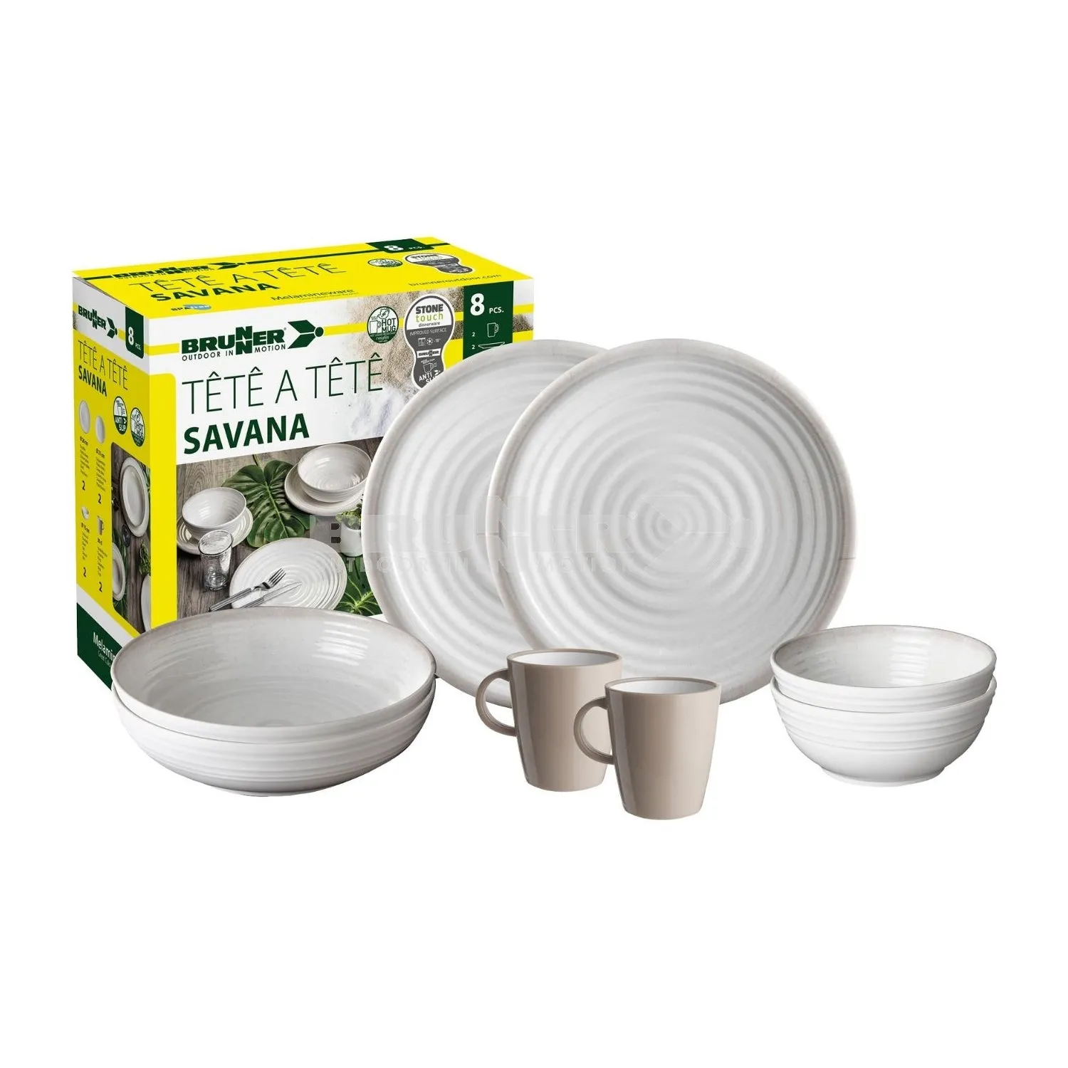 Brunner Savana Tete a Tete 8 Piece Melamine Dinner Set