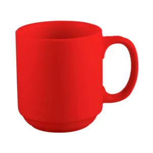 CAC China PRM-12-R Prime Straight Stacking Mug Red 12 Oz 3 1/4" Case of 36 Pcs