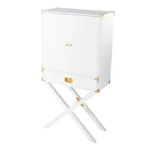 Campaign Tall Bar Cabinet w/ Storage