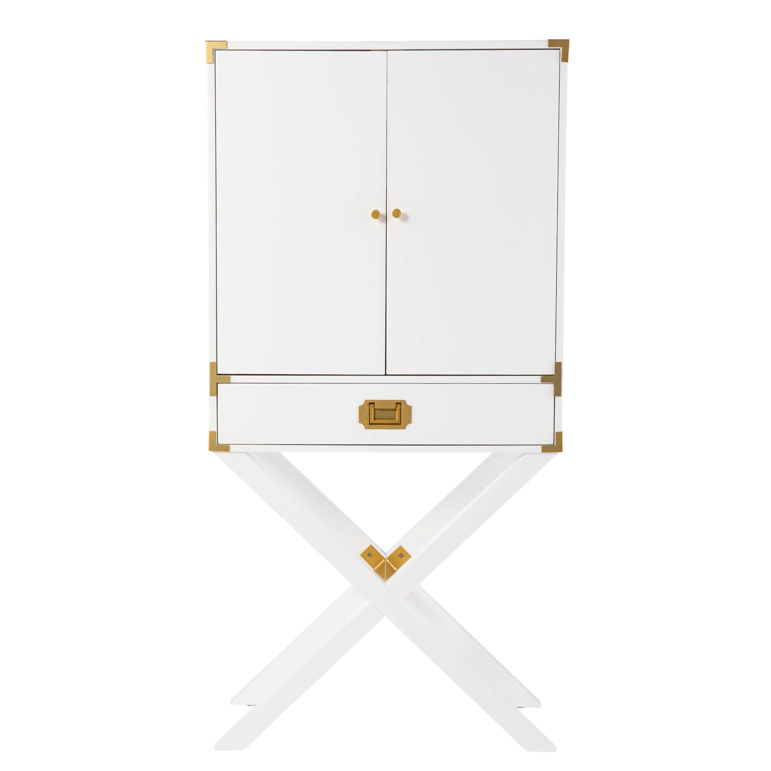 Campaign Tall Bar Cabinet w/ Storage