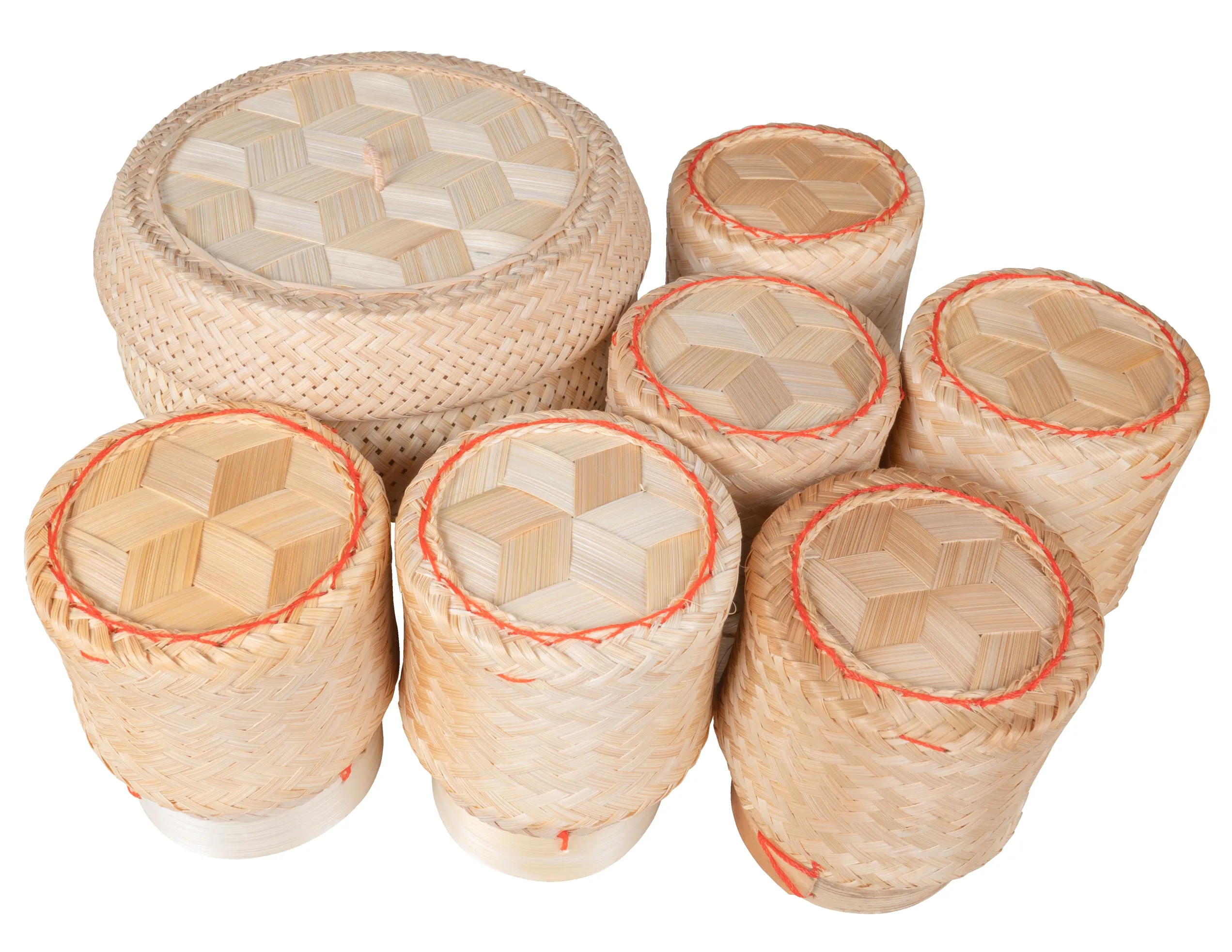 CCcollections Traditional Handmade Bamboo Sticky Rice Basket - Eco-Friendly Serving Basket for Rice