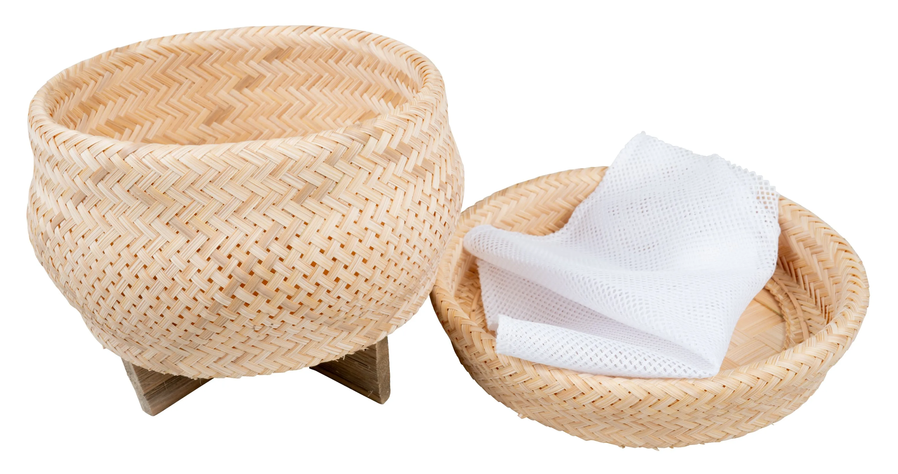 CCcollections Traditional Handmade Bamboo Sticky Rice Basket - Eco-Friendly Serving Basket for Rice
