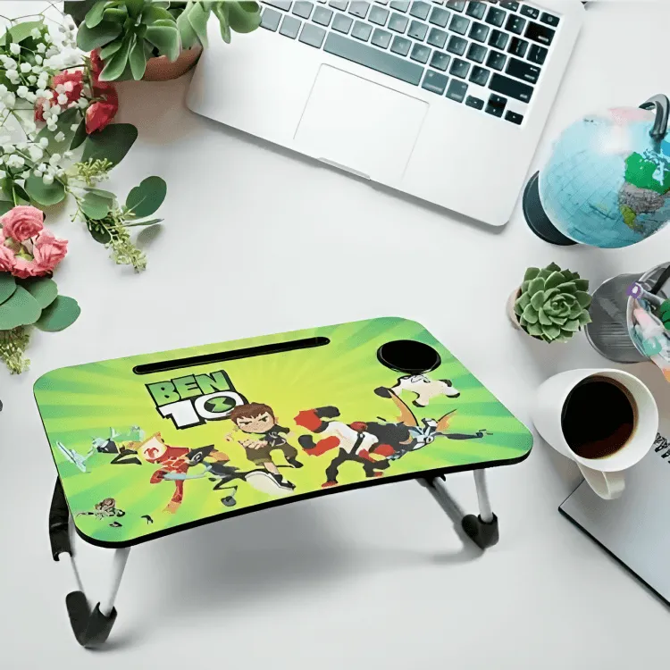 Characters Printed Laptop Table For Kids | Wood Portable Laptop Desk | Folding Home Laptop Desk For Bed & Sofa