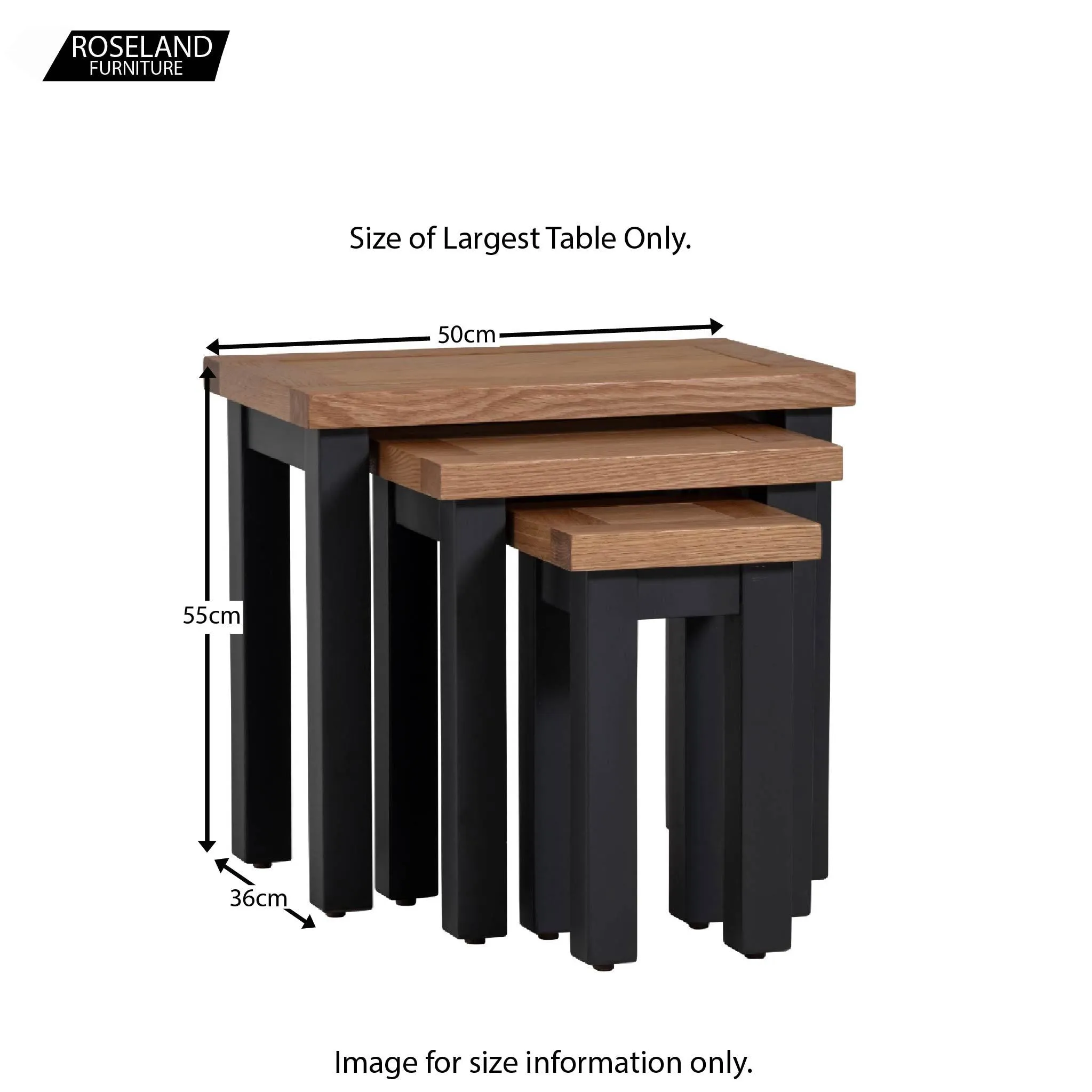 Charlestown Black Nest of 3 Tables