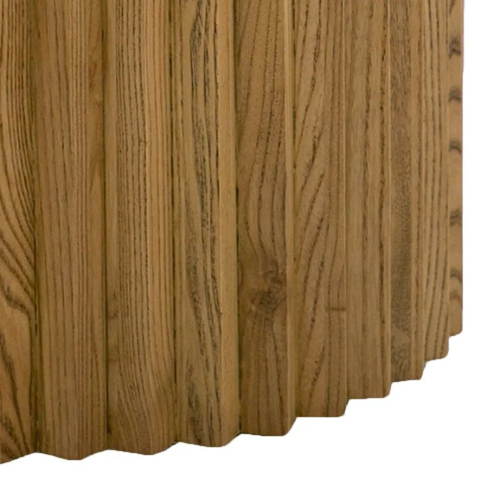 Cid Eliott 20 Inch Side End Table, Round, Walnut Brown Solid Poplar Wood By Casagear Home