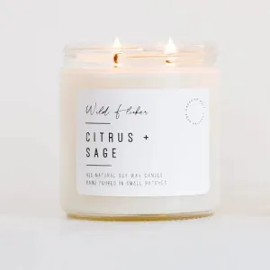 Citrus   Sage Double Wick Candle