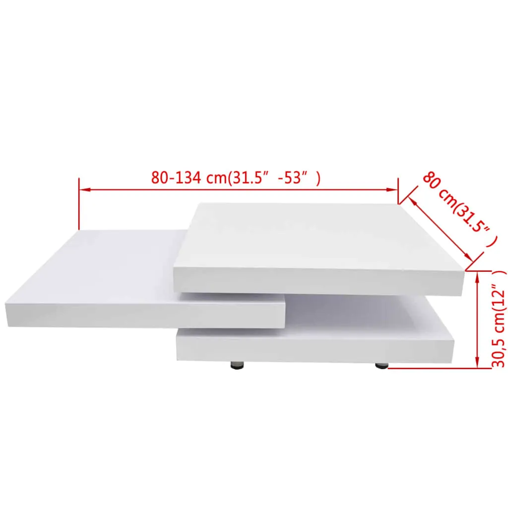 Coffee Table 3-Tier End Extendable Side Sofa Table for Living Room
