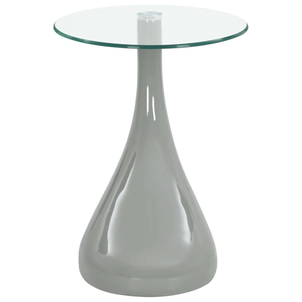 Coffee Table End Table Living Room Side Table with Round Glass Top
