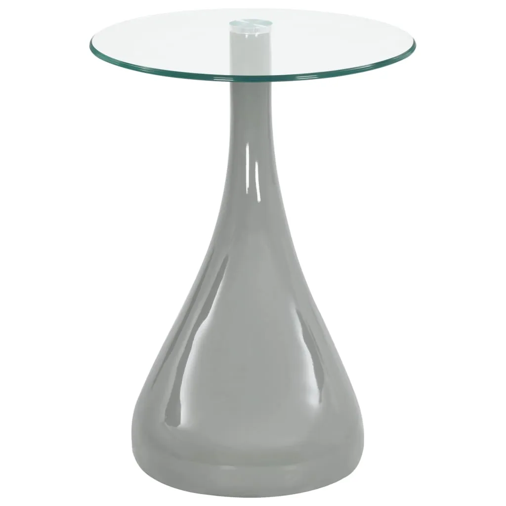 Coffee Table End Table Living Room Side Table with Round Glass Top