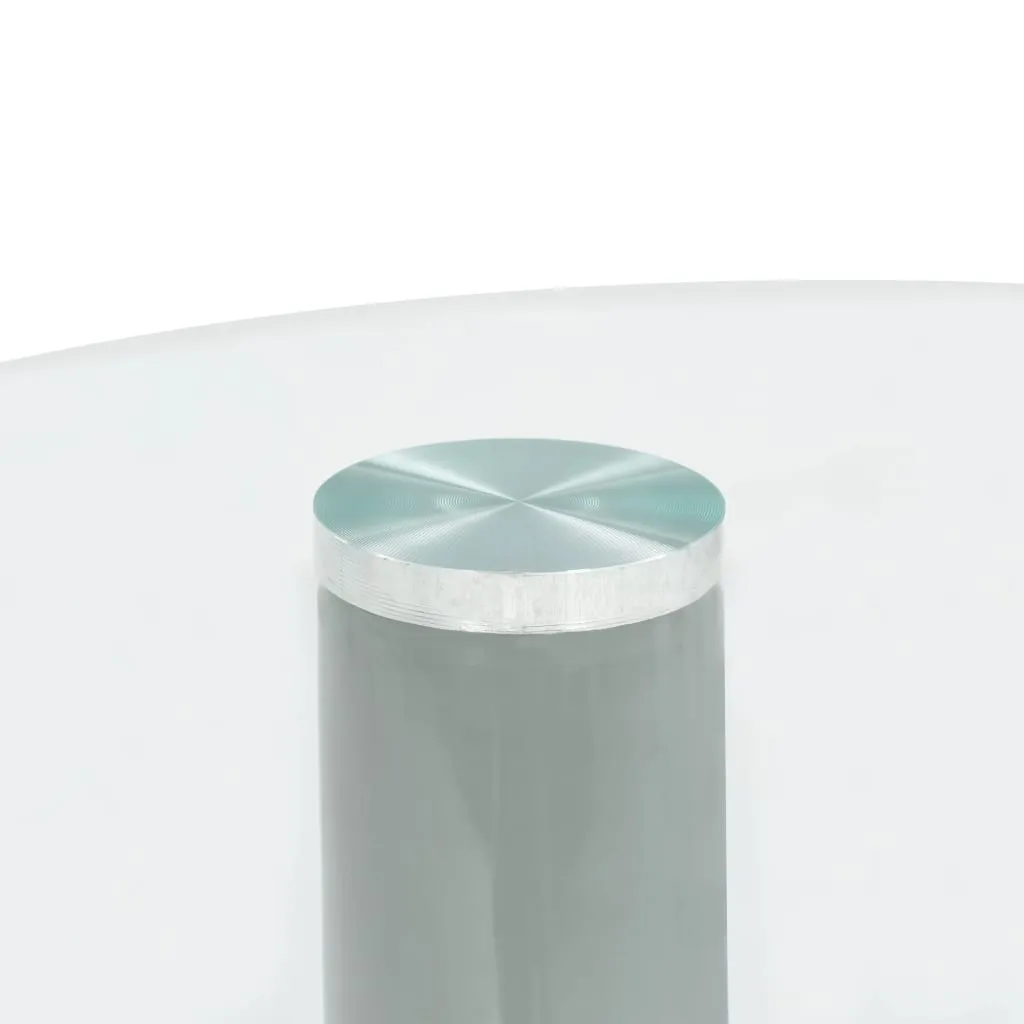 Coffee Table End Table Living Room Side Table with Round Glass Top