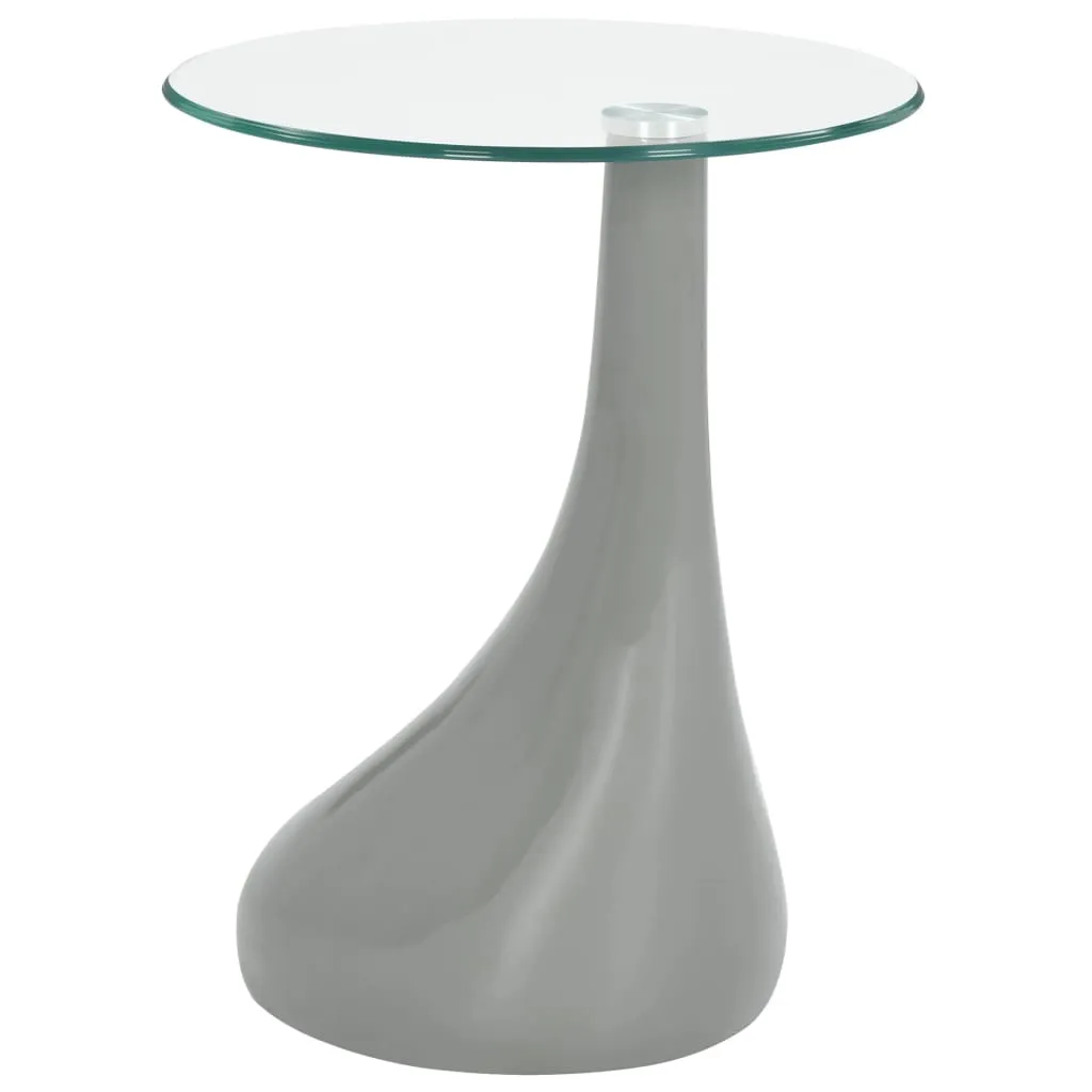 Coffee Table End Table Living Room Side Table with Round Glass Top