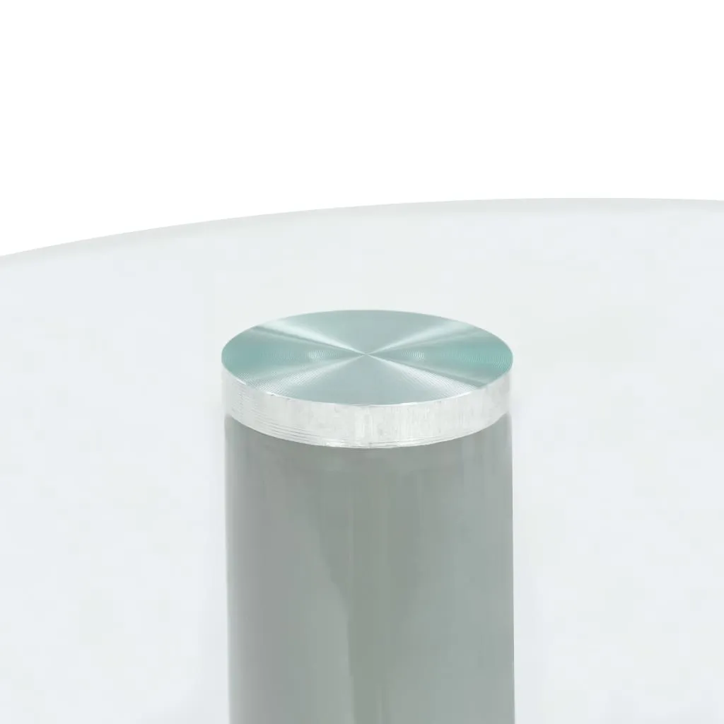 Coffee Table End Table Living Room Side Table with Round Glass Top