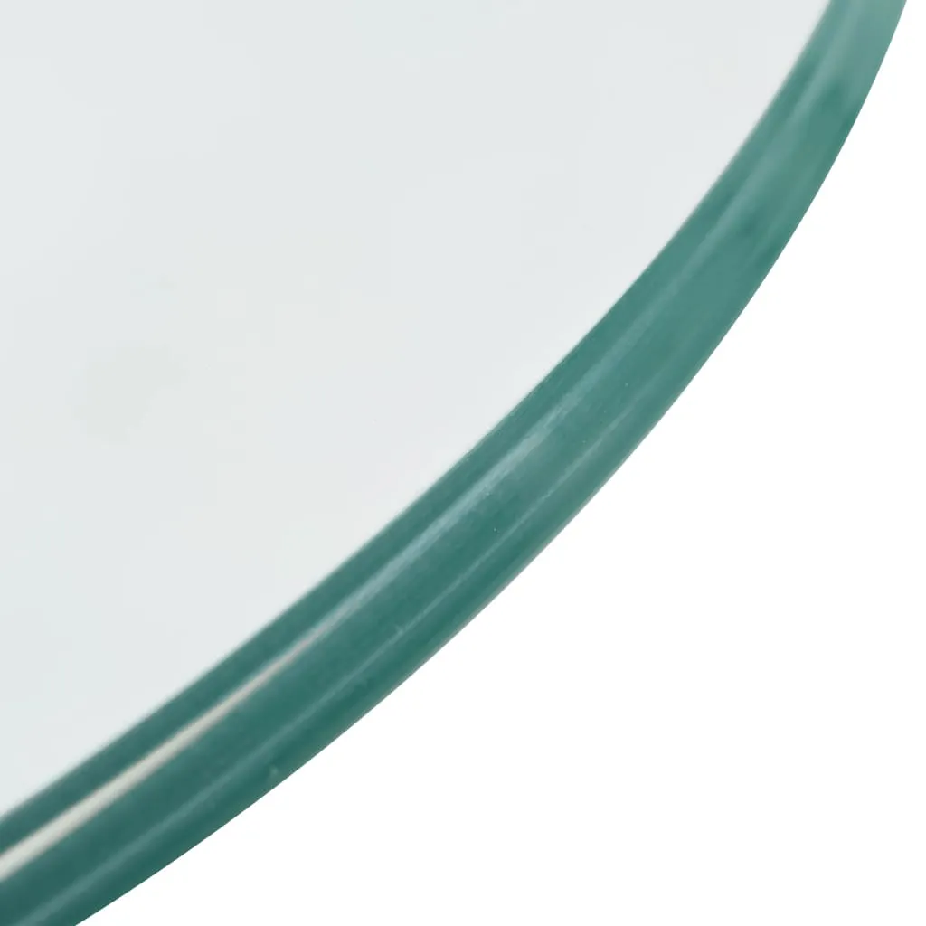 Coffee Table End Table Living Room Side Table with Round Glass Top
