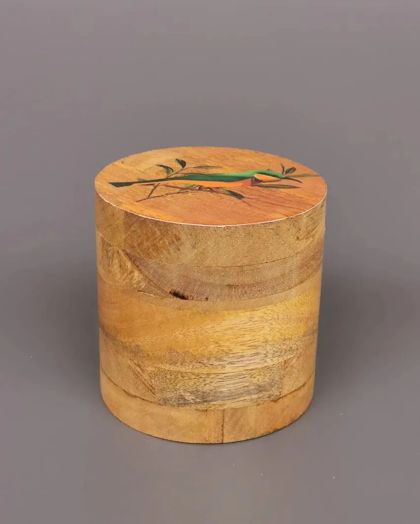 Cute Songbird Wooden Eco Friendly Jar | 250Ml | 4 x 4 inches