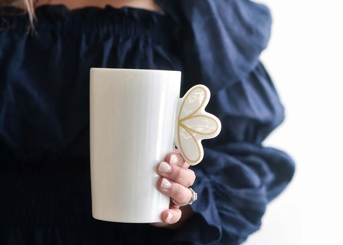 Deco Gold Scallop Mug, Set of 4