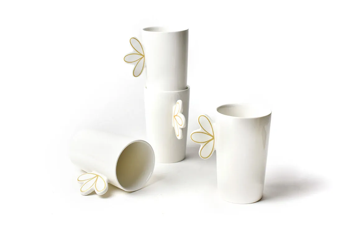 Deco Gold Scallop Mug, Set of 4