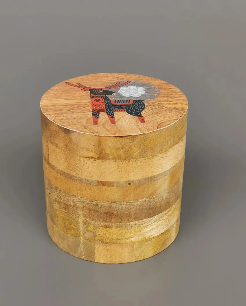 Egyptian Wooden Eco Friendly Jars | 250Ml | 4 x 4 inches