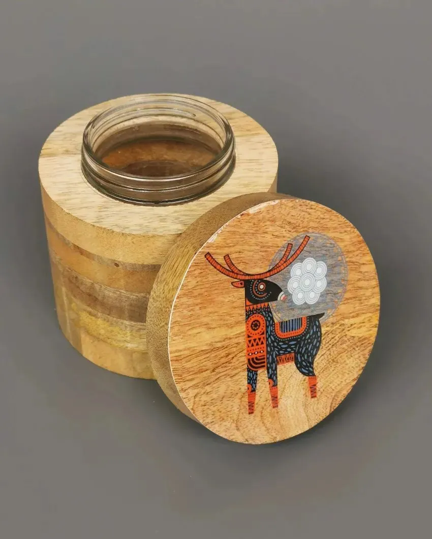 Egyptian Wooden Eco Friendly Jars | 250Ml | 4 x 4 inches