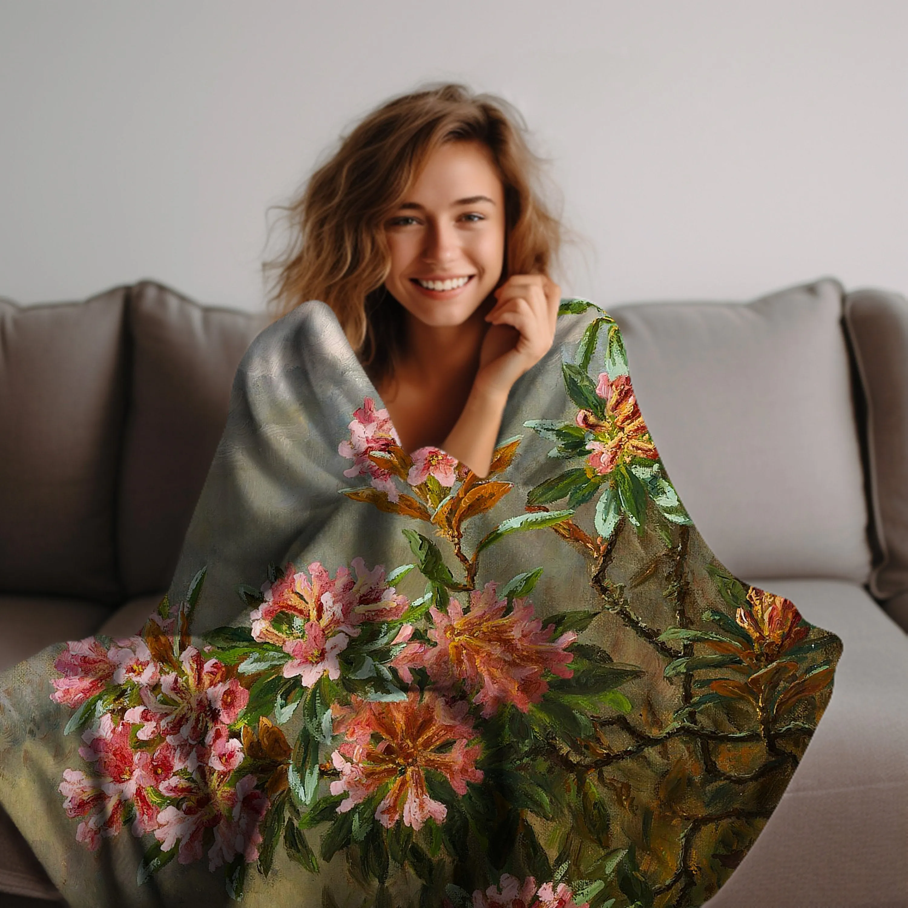 Fall Floral Velveteen Throw Blanket - Home Decor