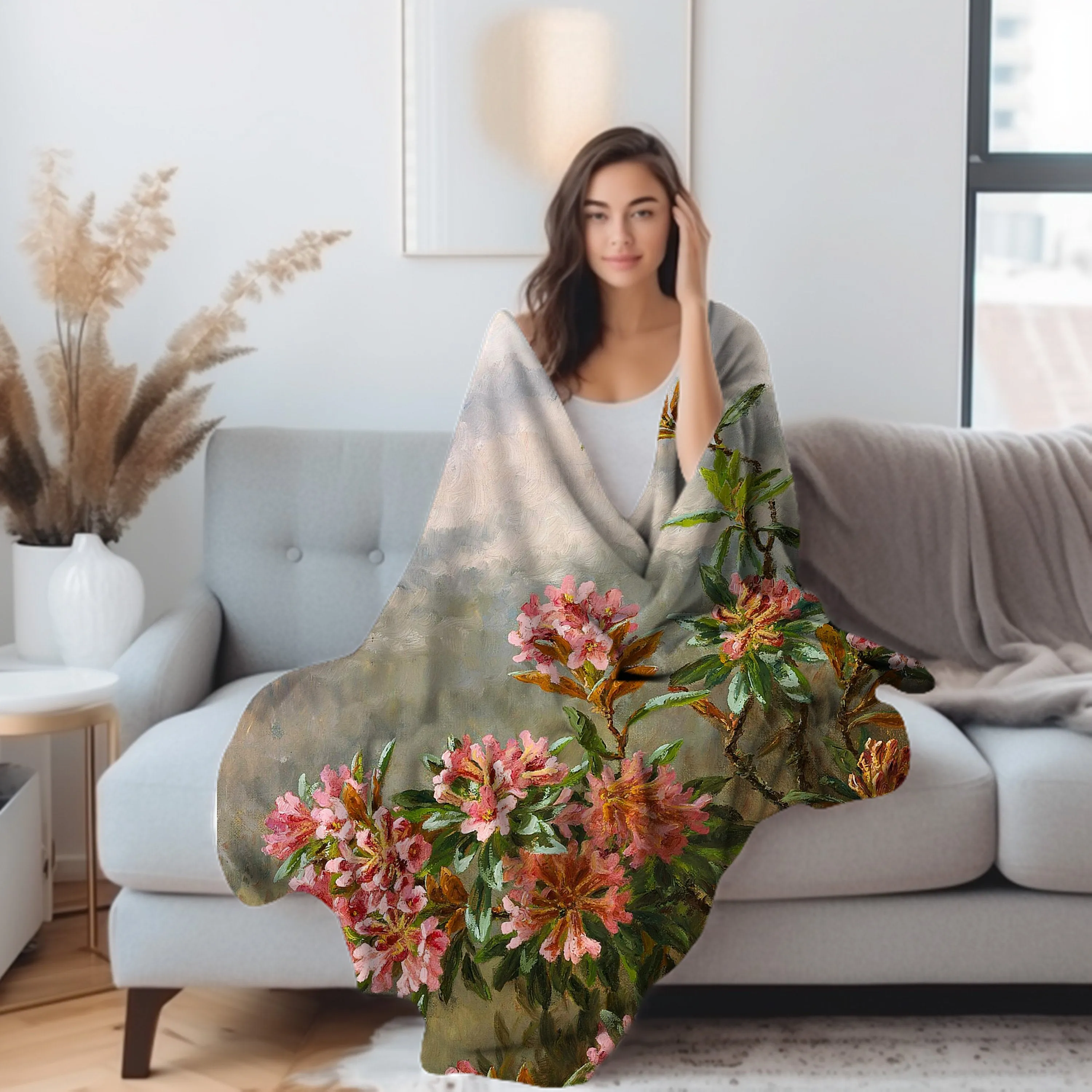 Fall Floral Velveteen Throw Blanket - Home Decor