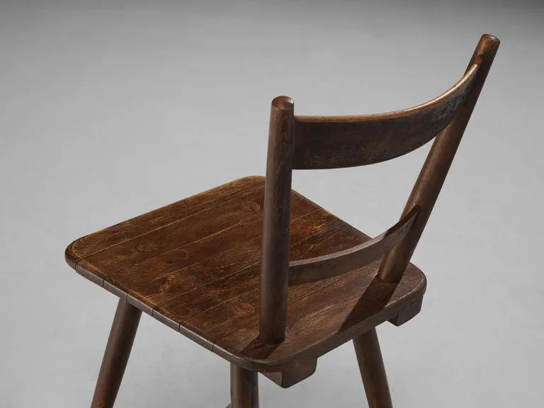 French Pastoral Chairs in Stained Wood
