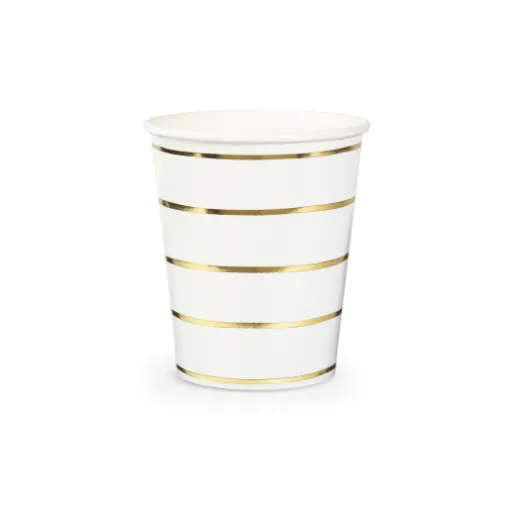 Frenchie Metallic Gold Striped Cups