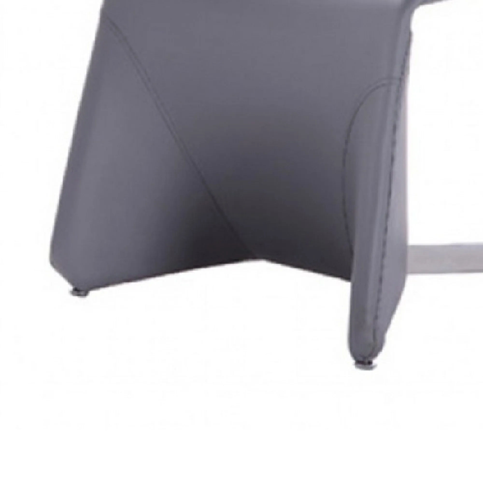 Fully Leatherette Upholstered Metal Frame Dining Chair, Set of 2, Gray By Benzara