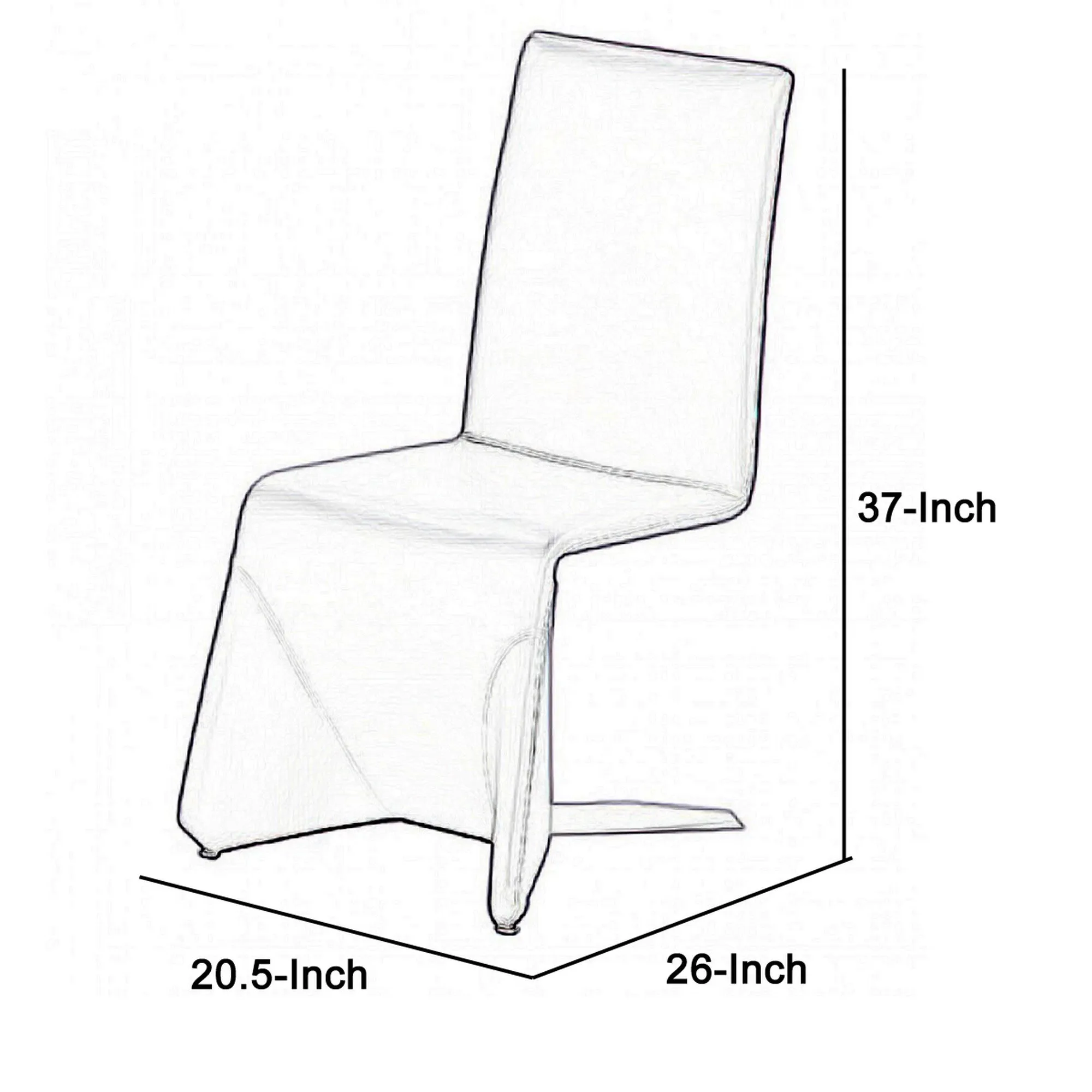 Fully Leatherette Upholstered Metal Frame Dining Chair, Set of 2, Gray By Benzara