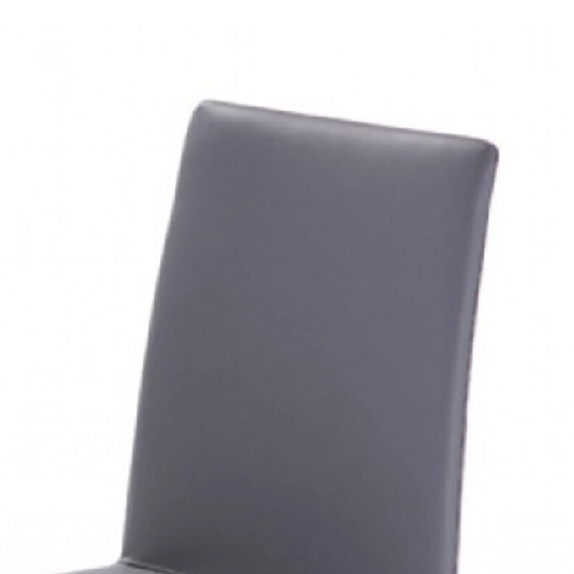 Fully Leatherette Upholstered Metal Frame Dining Chair, Set of 2, Gray By Benzara