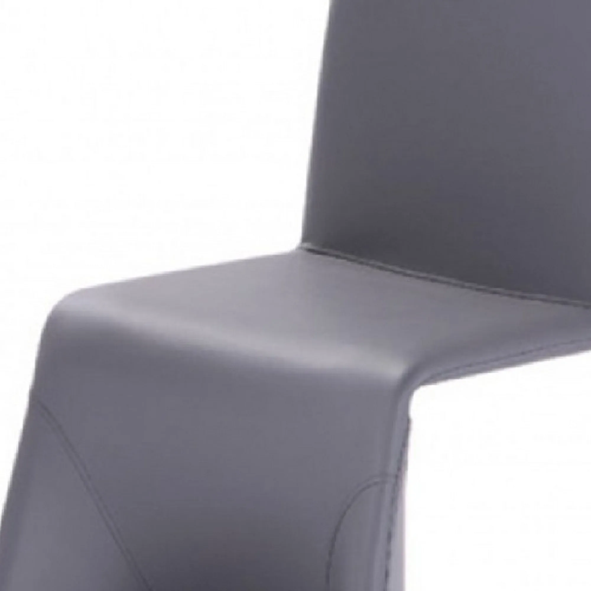 Fully Leatherette Upholstered Metal Frame Dining Chair, Set of 2, Gray By Benzara