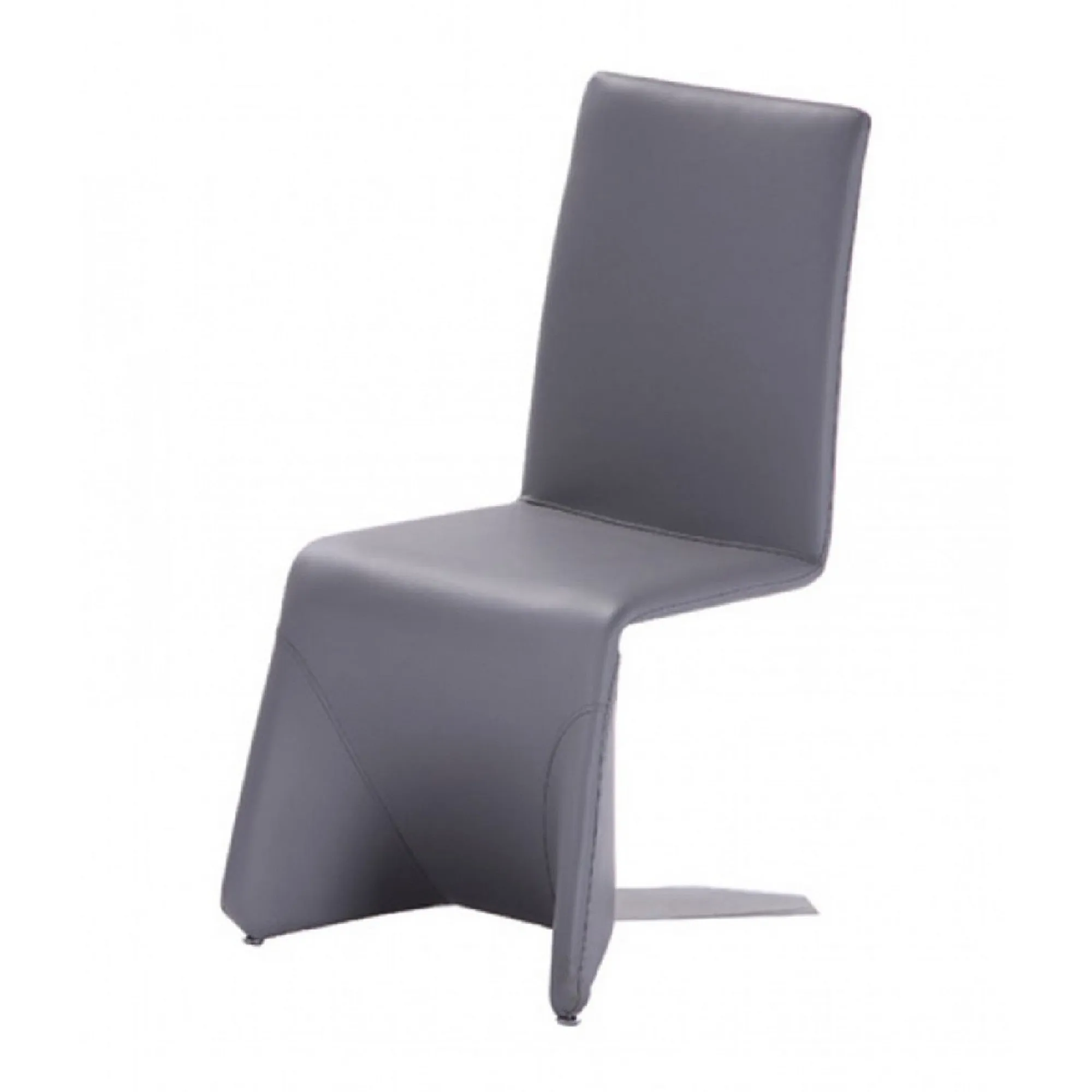 Fully Leatherette Upholstered Metal Frame Dining Chair, Set of 2, Gray By Benzara