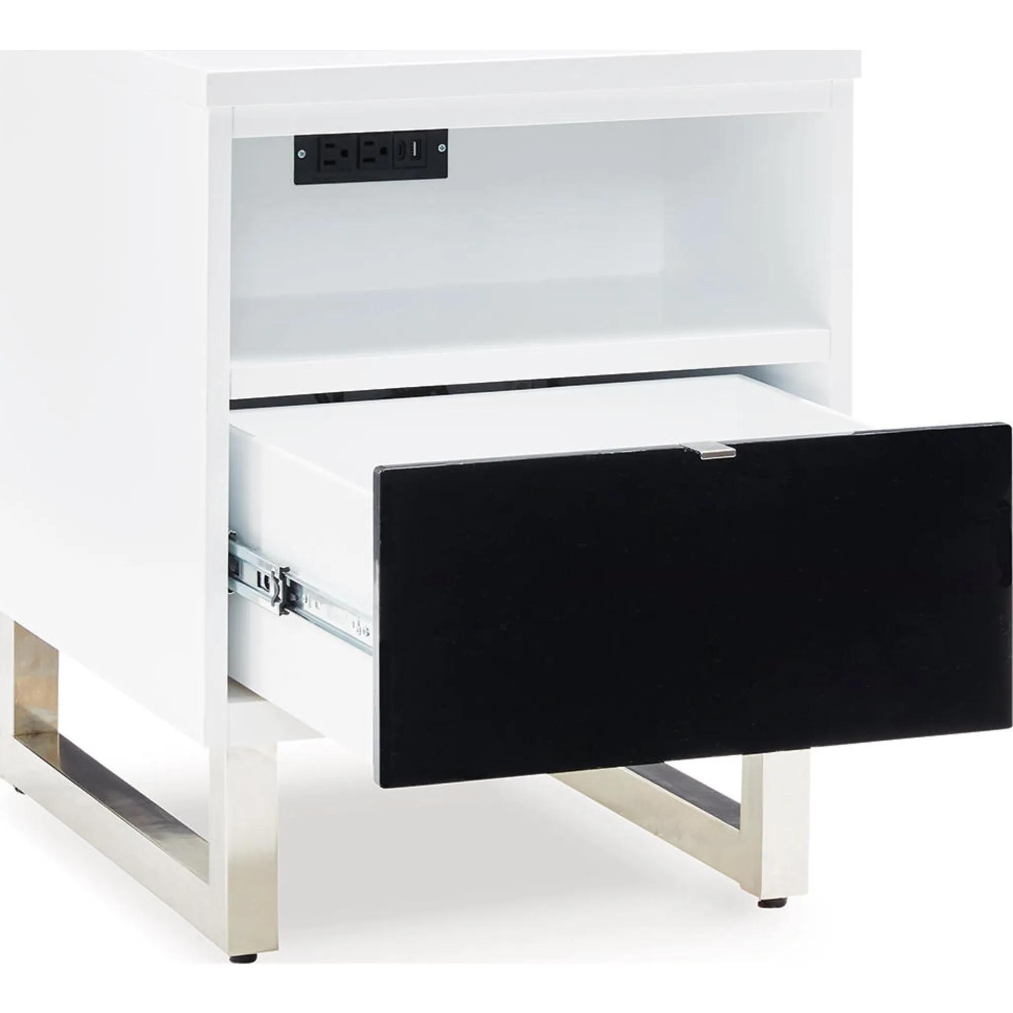 Gardoni Chairside End Table - White/Black