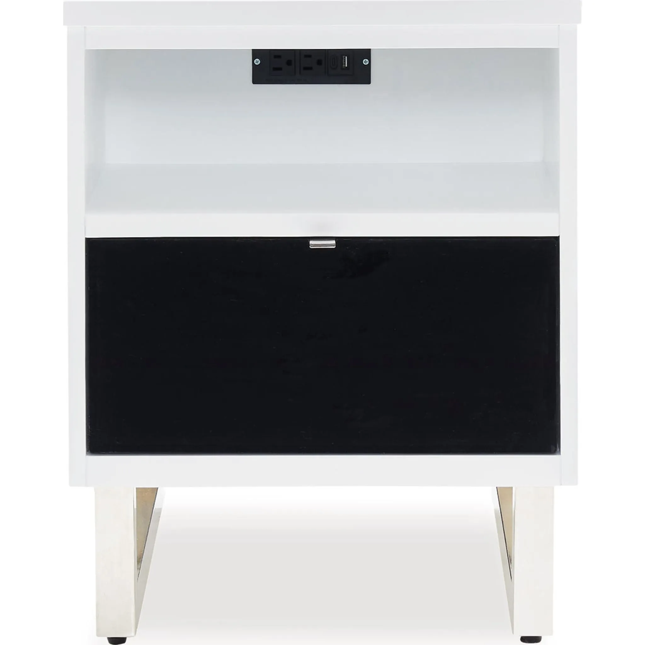 Gardoni Chairside End Table - White/Black
