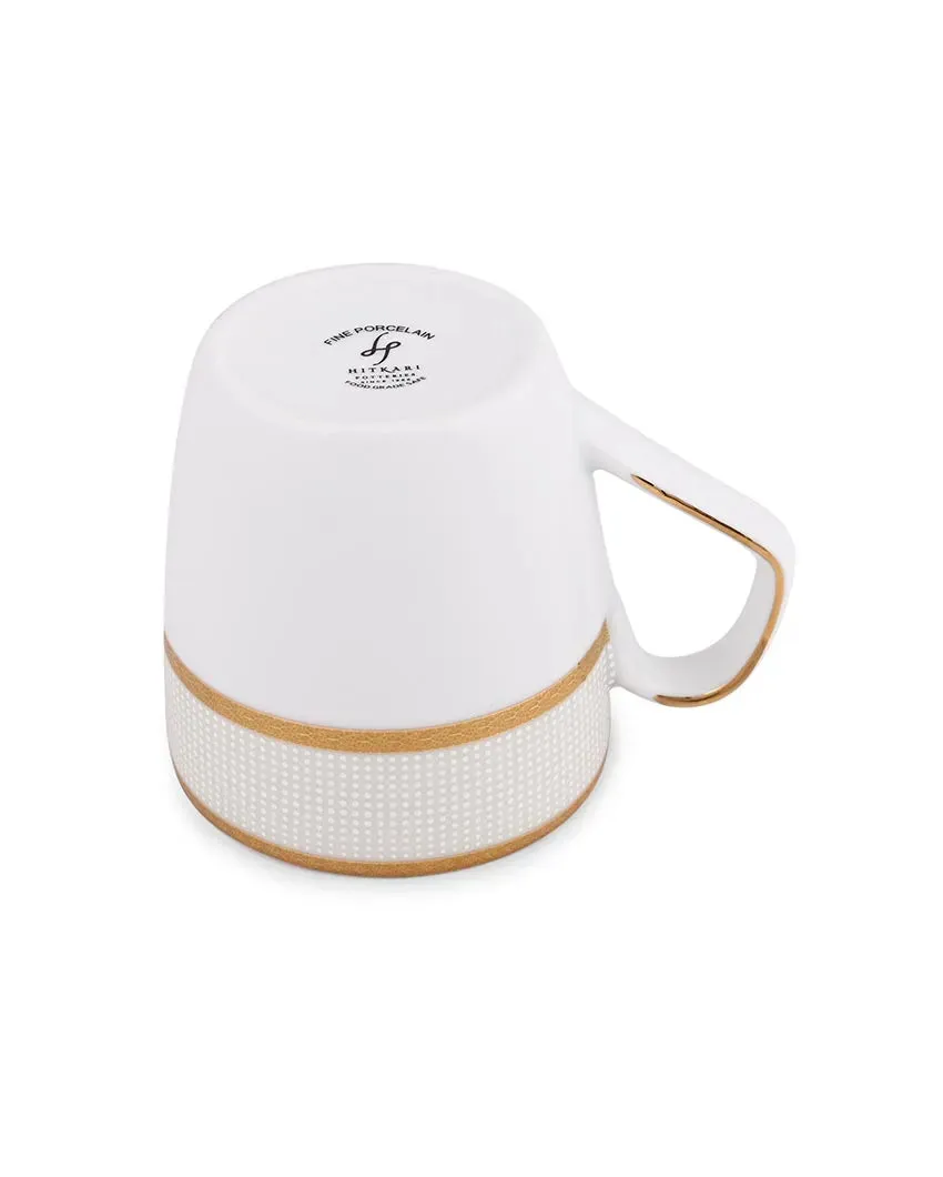 Golden Sand Porcelain Small Coffee Mugs | Set of 6