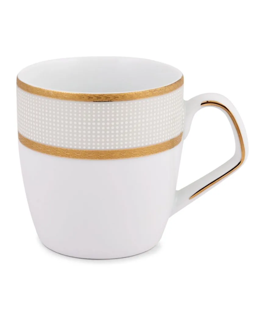 Golden Sand Porcelain Small Coffee Mugs | Set of 6
