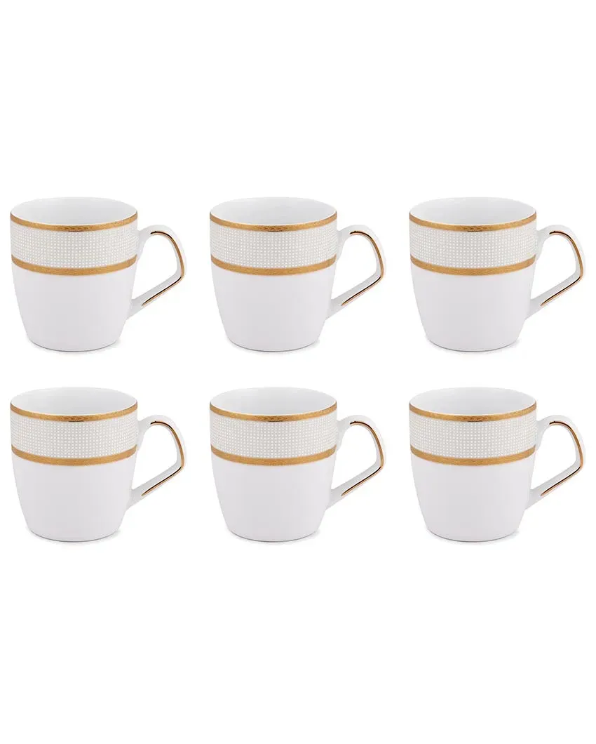 Golden Sand Porcelain Small Coffee Mugs | Set of 6