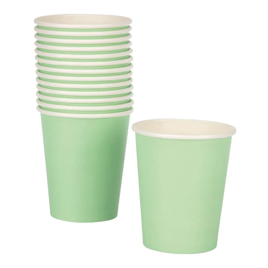 GP400 Fiesta Recyclable Coffee Cups Single Wall Turquoise 225ml / 8oz (Pack of 50)