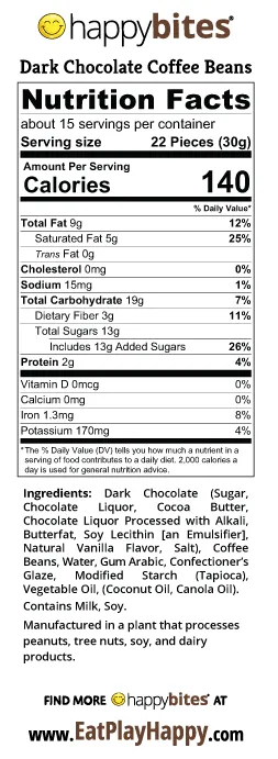 Happy Bites Dark Chocolate Coffee Beans