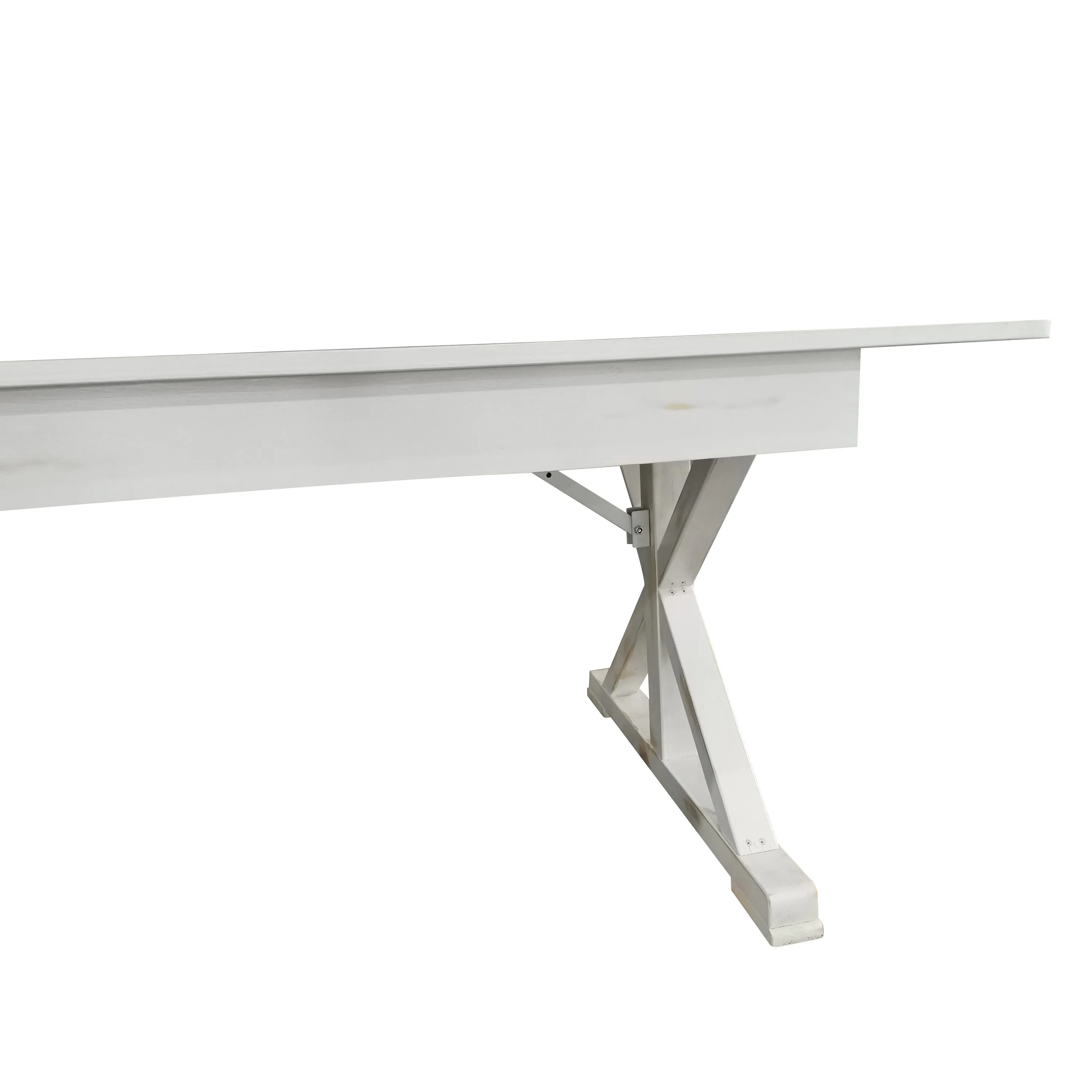 HERCULES 7' x 40" Rectangular Solid Pine Folding Farm Table with X Legs