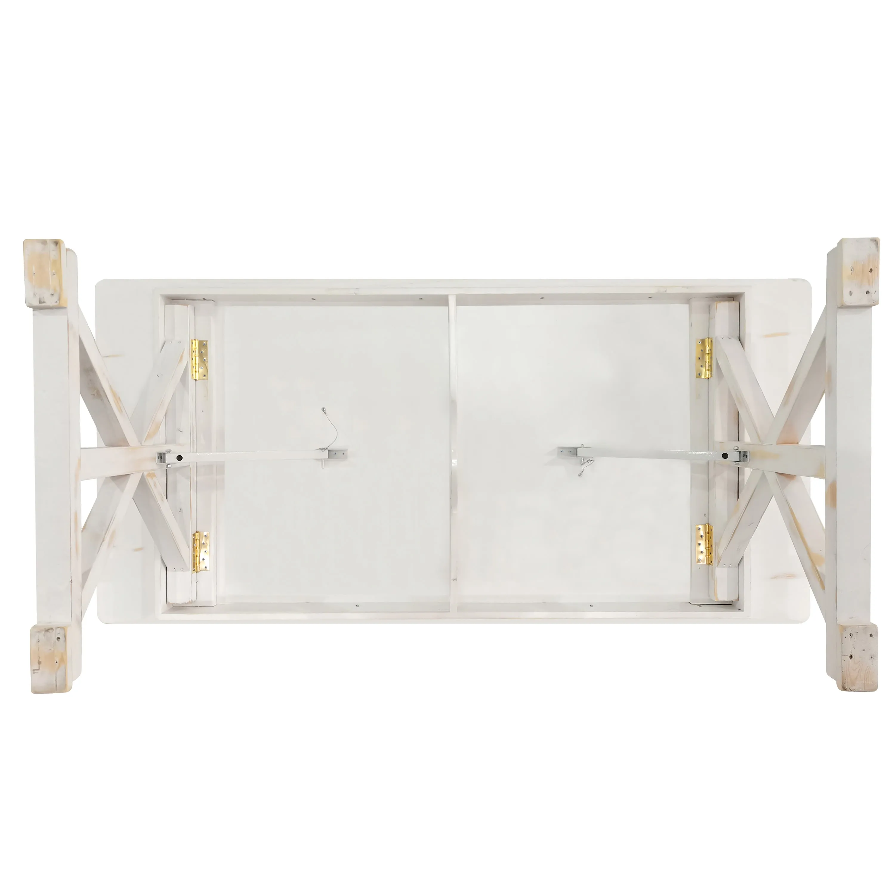 HERCULES 7' x 40" Rectangular Solid Pine Folding Farm Table with X Legs