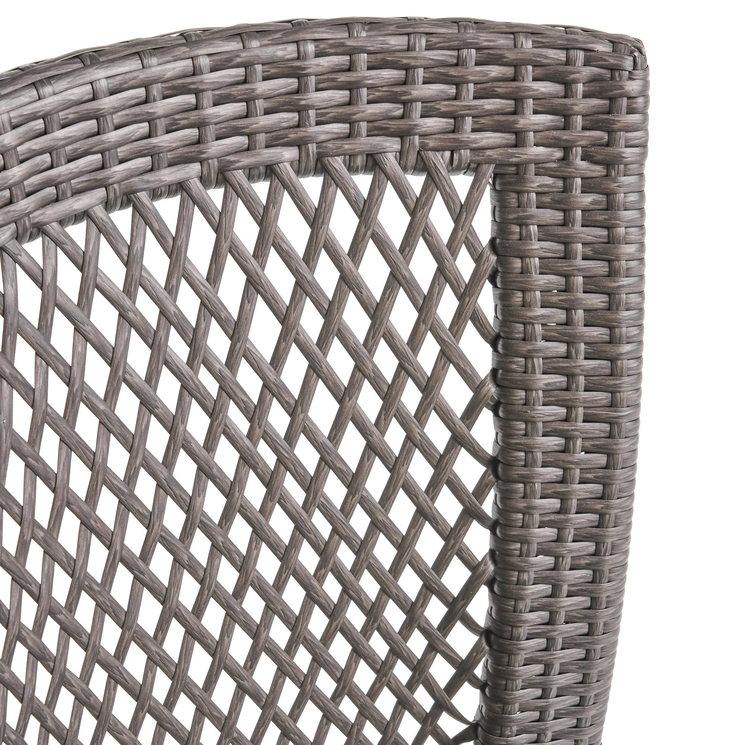 Hogan Outdoor 3 Piece Wicker Chat Set, Grey