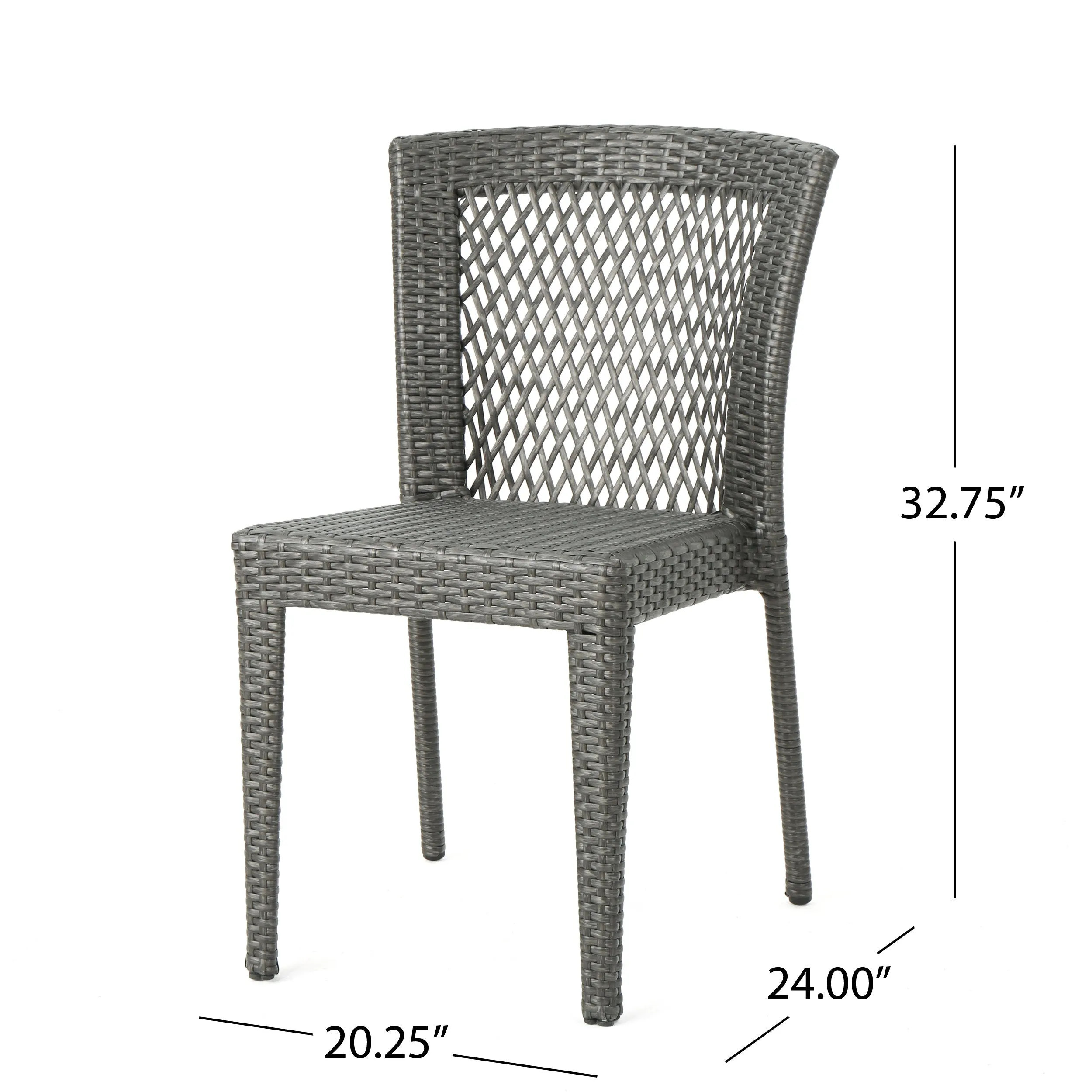Hogan Outdoor 3 Piece Wicker Chat Set, Grey