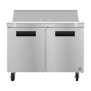 Hoshizaki SR48B-12 48" Steelheart Series Stainless Steel Sandwich/Salad Prep Table with Refrigerated Base, 115v