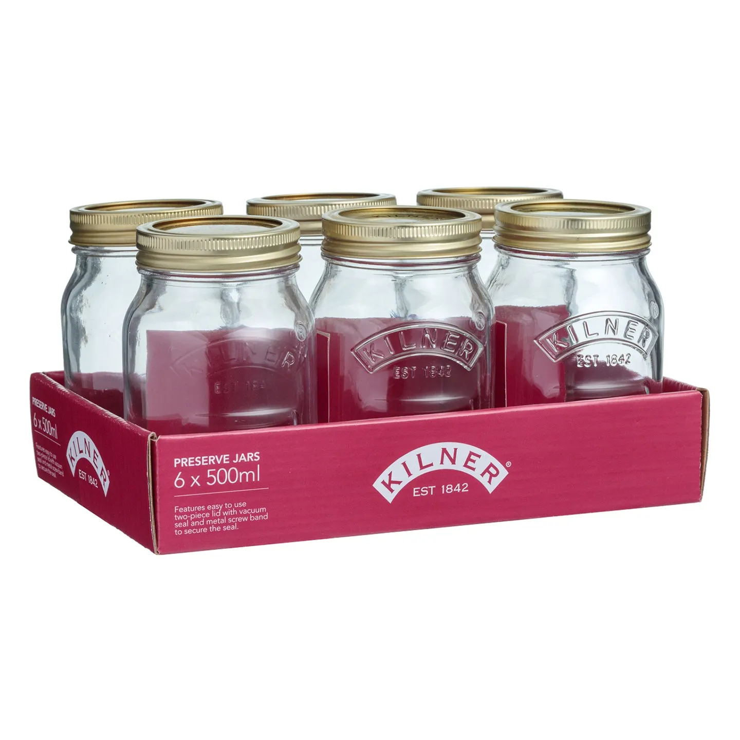 Kilner Genuine Preserve Jar 500ml Set of 6
