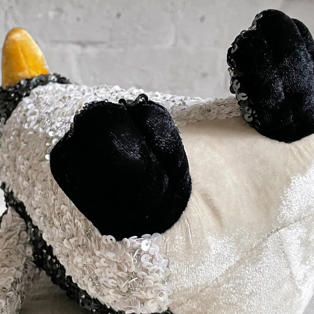 Large Addyson Silk Velvet Embroidered Penguin