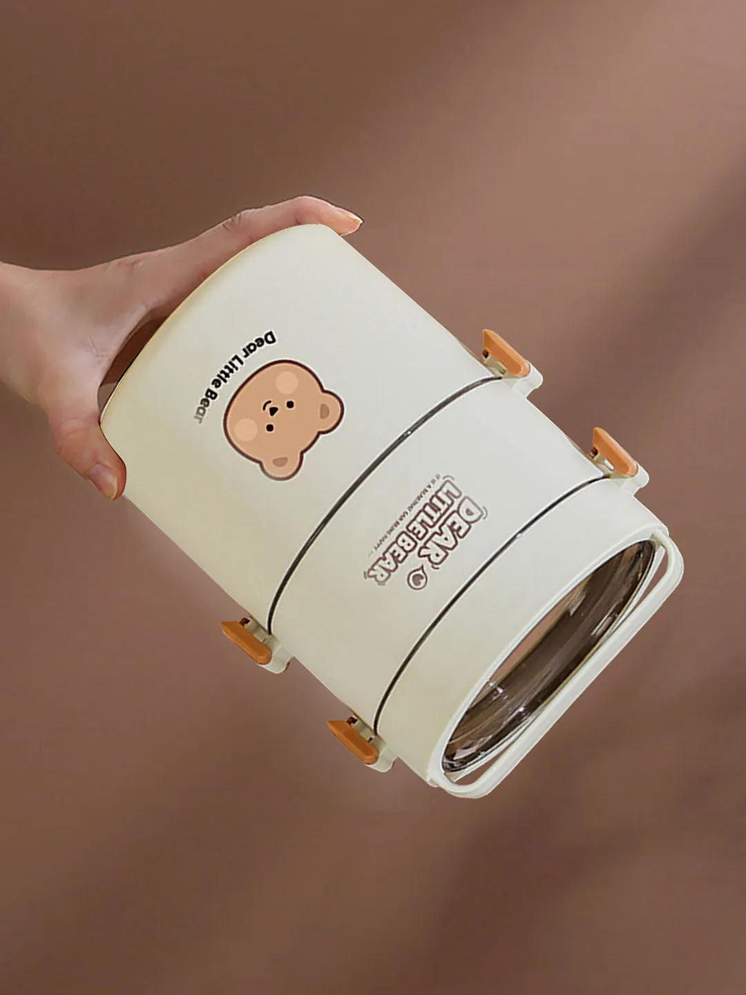 Little Surprise Box Cream Vertical dual Layered Stainless Steel Lunch Box with insulated Cover