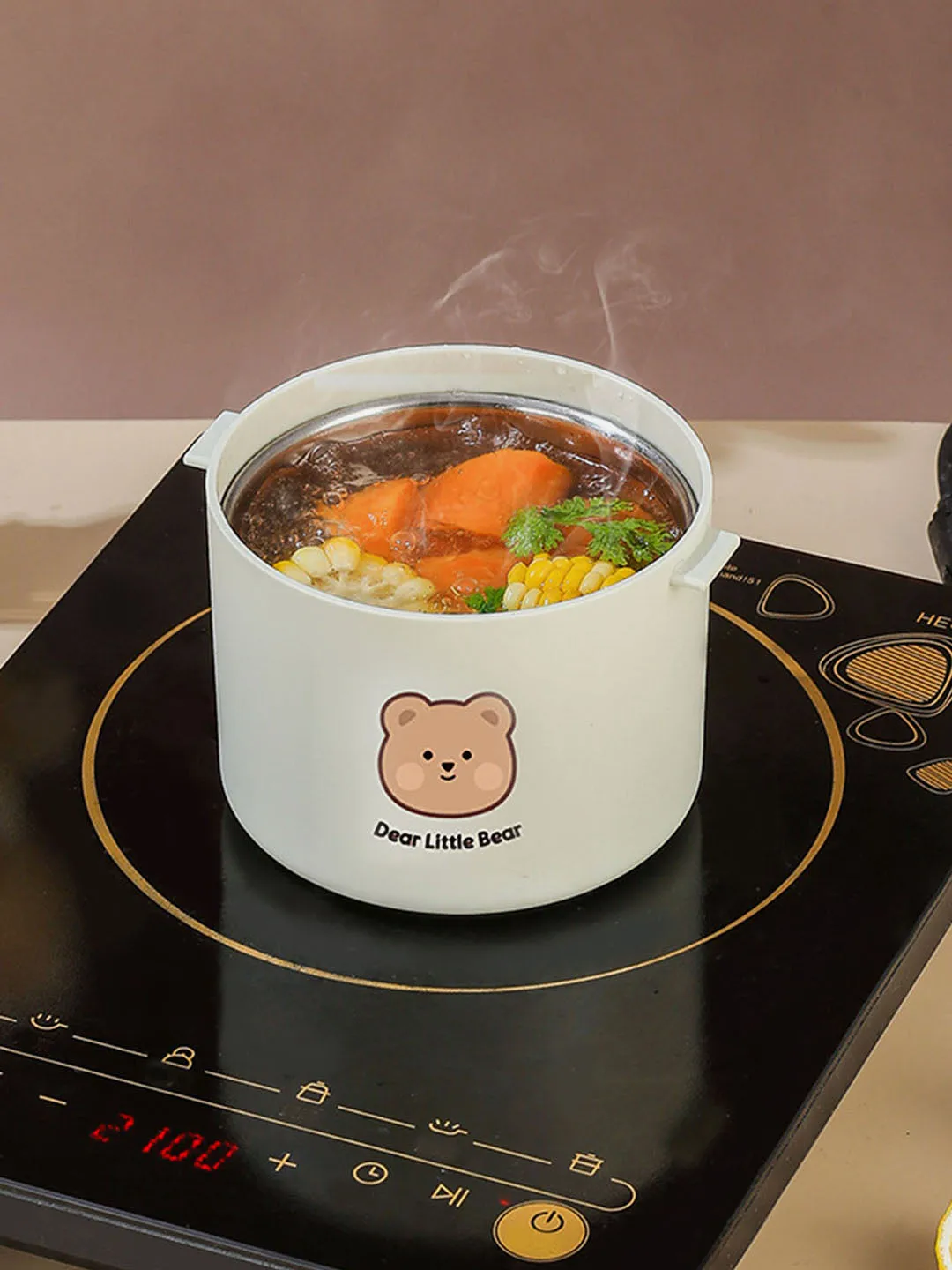 Little Surprise Box Cream Vertical dual Layered Stainless Steel Lunch Box with insulated Cover