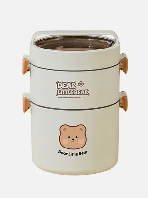 Little Surprise Box Cream Vertical dual Layered Stainless Steel Lunch Box with insulated Cover