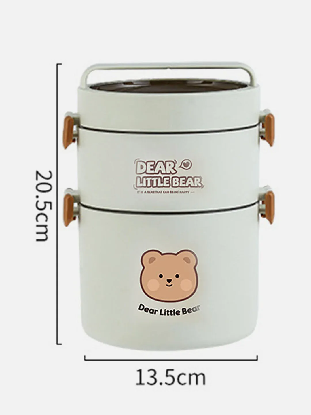 Little Surprise Box Cream Vertical dual Layered Stainless Steel Lunch Box with insulated Cover